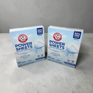 ARM & HAMMER Power Sheets Laundry Detergent, Fragrance Free 35 ct, up to 70 2CT